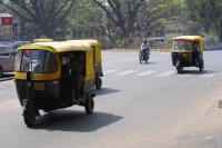 Rick shaws are flimsy but cheap taxis. Most trips cost less than $1.